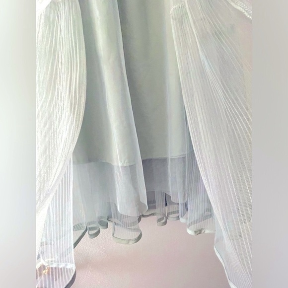 Solid Mint Green Color Elastic Skirt Midi A-line Skirt - Picture 4 of 8